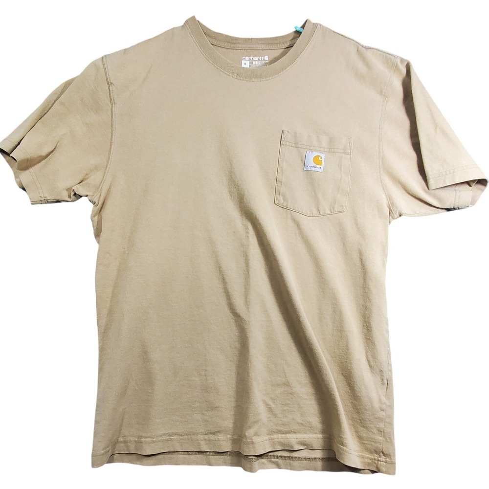 Set of 2 Carhartt Mens Loose Fit T-Shirt Tan And Gray Cotton Short Sleeve M